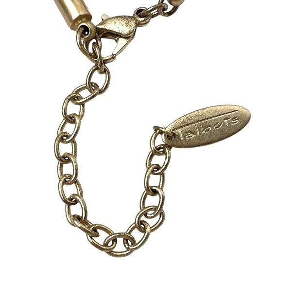 Talbots Pendant Necklace Yellow Faceted Translucent Glass Brown Cord MultiStrand - Picture 5 of 5